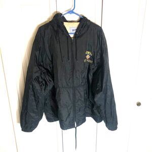 Vintage MV Sport West Point Windbreaker Jacket Black XL 100% Nylon/Cotton